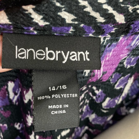 Lane Bryant purple button blouse with ruffles 1X - Picture 6 of 6